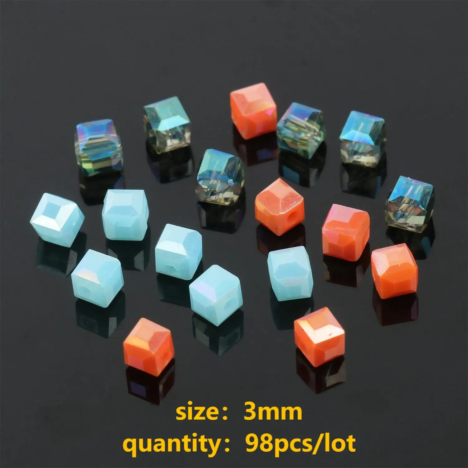 2 3 4mm AB Color Cube Crystal Glass Beads Loose Spacer Square Beads for Jewelry Making DIY Bracelet Necklace Wholesale Earrings