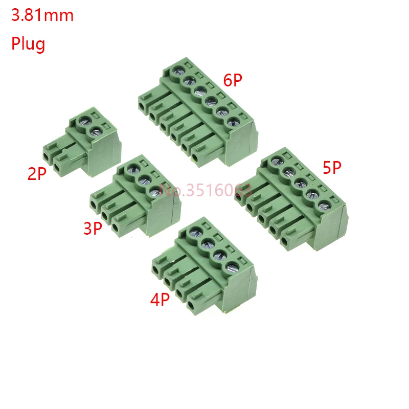 10PCS 2.54/3.81/5.08MM 2EDG 15DEG 2/3/4/5/6/7/8 Pin Screw Terminal Block Connector Pitch Plug+Straight/Curved Needle Pin Socket