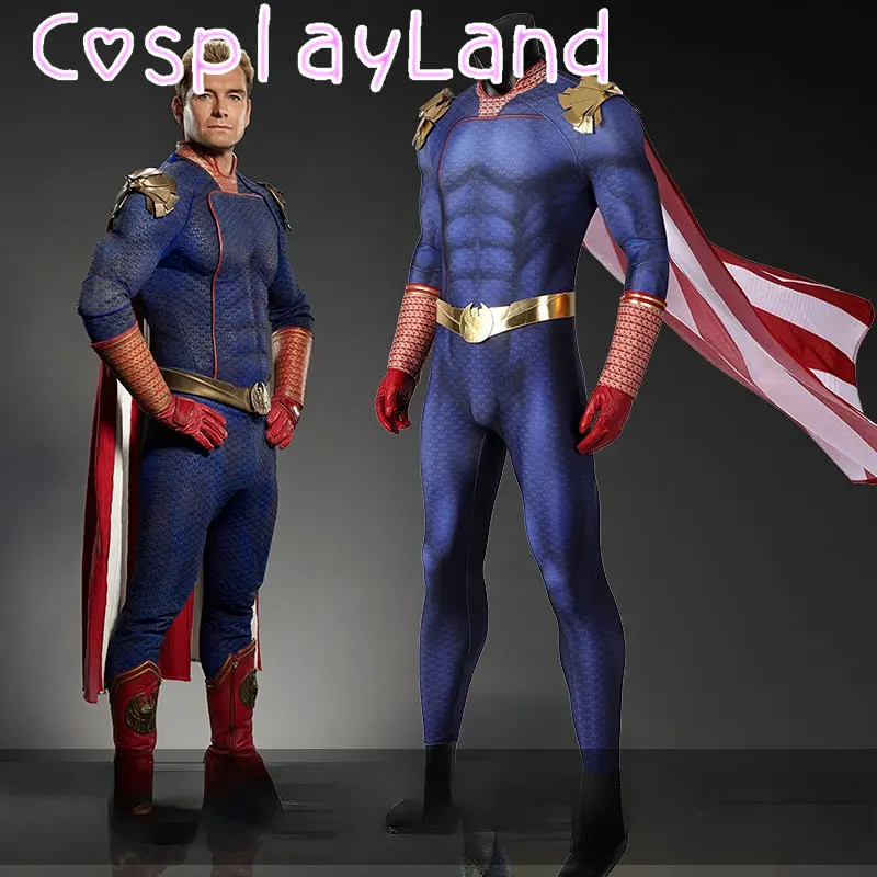 Costume de Cosplay TV The Boys saison 3, combinaison de Cosplay The Boys The Homelander, cape, bottes, Costume de super-héros, chaussures d'halloween