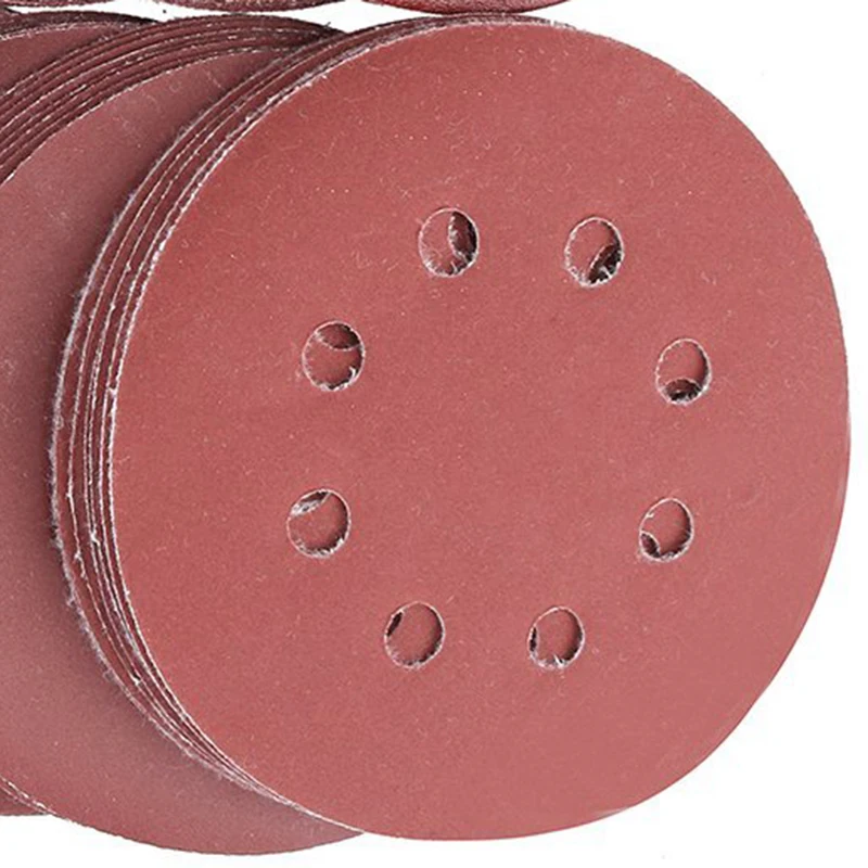 80PCS Sanding Discs Pads, 40 60 80 100 120 150 180 240 320 400 Grits 8-Holes Sandpaper Assorted For Random Orbital Sander