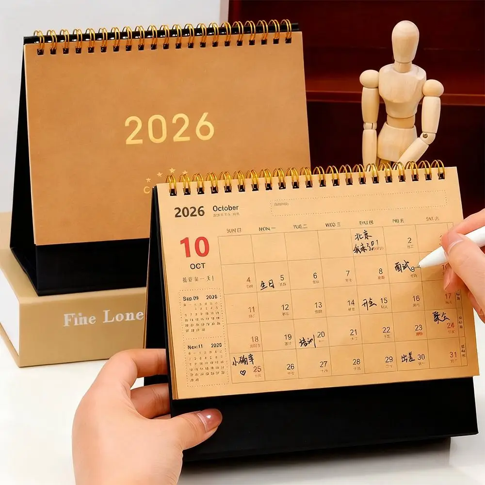 Utile calendario cartaceo da tavolo 2026 Planner annuale multifunzione Agenda Notebook Decorazioni per la casa Agenda Organizzatore Home Office