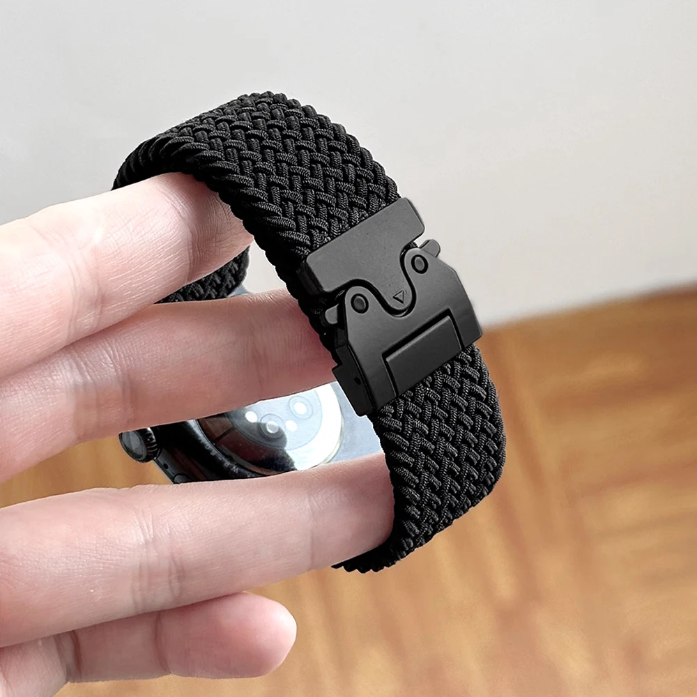Band for Apple watch Straps 44mm 45mm 46mm Ultra 49mm 41 42mm Braided Nylon sport correa bracelet iWatch SerieS 10 9 8 SE 5 6 7