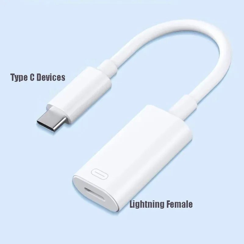 Type C to iOS Earphone Converter USB C Male to Lightning Female Headphone Call Adapter for iPhone 15Promax Charging Data Cable