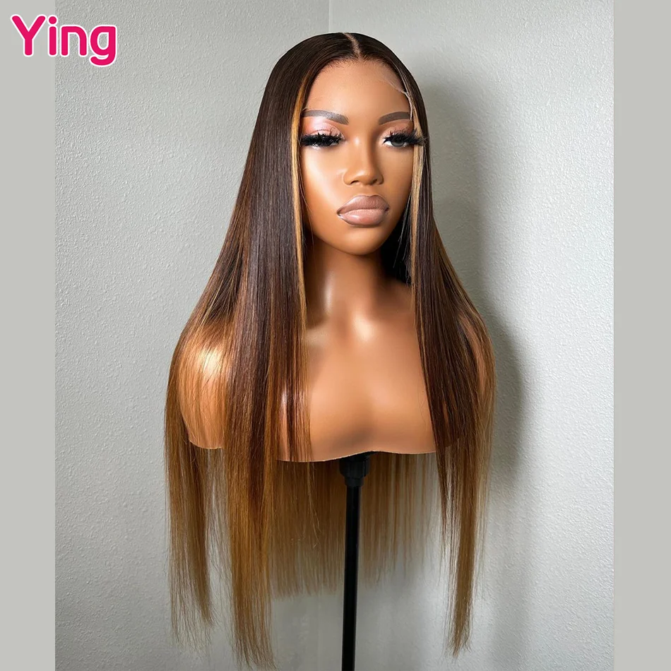 Ying Hair #27 Omber Colored 180% 13x6 Lace Front Wig Remy Human Hair Bone Straigtht 13x4 Lace Front Wig PrePlucked 5x5 Lace Wig