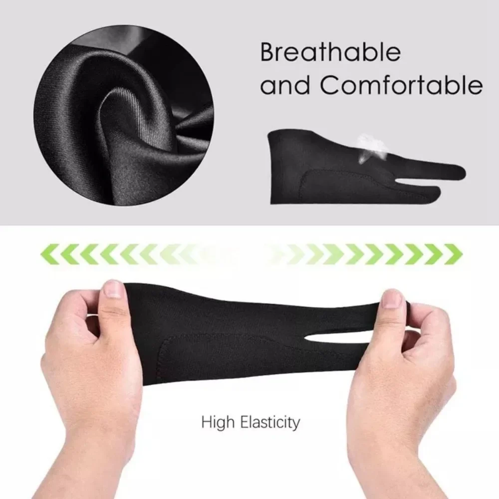 قفاز سميك لرسم الفنان المحترفين لكمبيوتر لوحي الرسومات، وسادة إضاءة مضادة للحشف ومضادة للتآكل ومضادة للأصابع