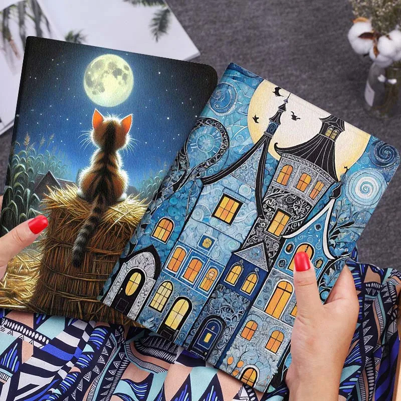 

Cartoon Castle Night Light Gift Tablet Case For Lenovo Xiaoxin Legion Pad Tab Pro GT Y700 Gen4 2 11 P11 M10 K10 3rd Plus Gen