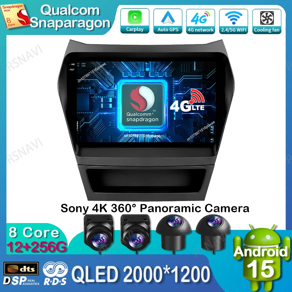 

Android 15 Car Radio For Hyundai Ix45 Santa Fe 2013 2014 2015 2016 2017 4G LTE GPS 5G WIFI DVD Viedo Player Qualcomm QLED DSP BT