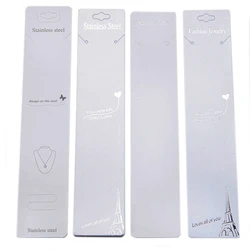 20pcs 4x19cm White Long Strip Rectangle Necklace Cards Thicken Paper Cards for Handmade DIY Jewelry Retail Display&Packaging