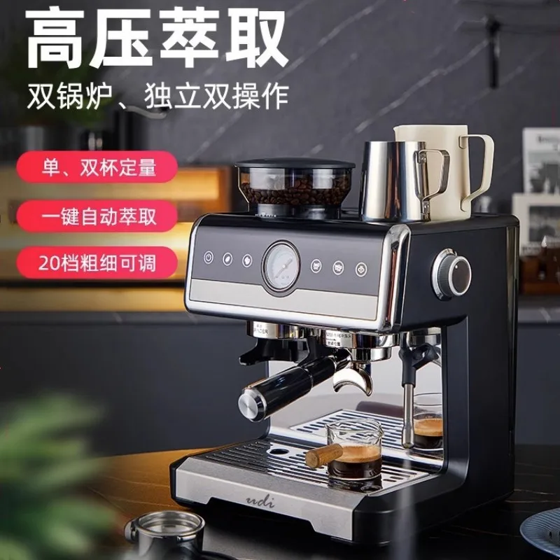 110V American standard coffee machine Italian semi-automatic  bean grinding machine double boiler commercial generation