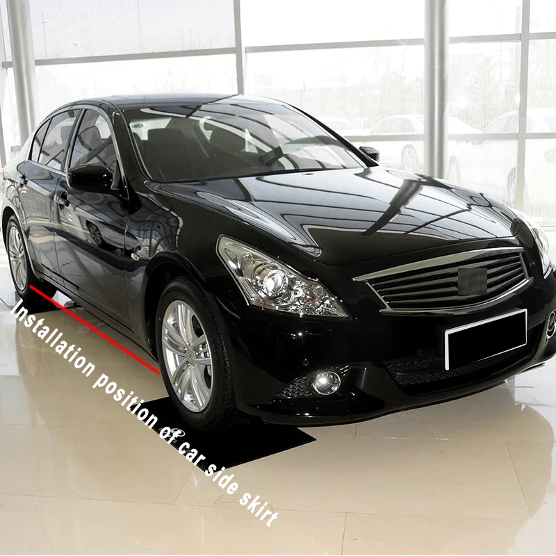 

High Quality Car Side Skirt Extension Splitters Body Apron Lip Splitter Wing For Infiniti G series G25 G35 G37 2007-2013 2012