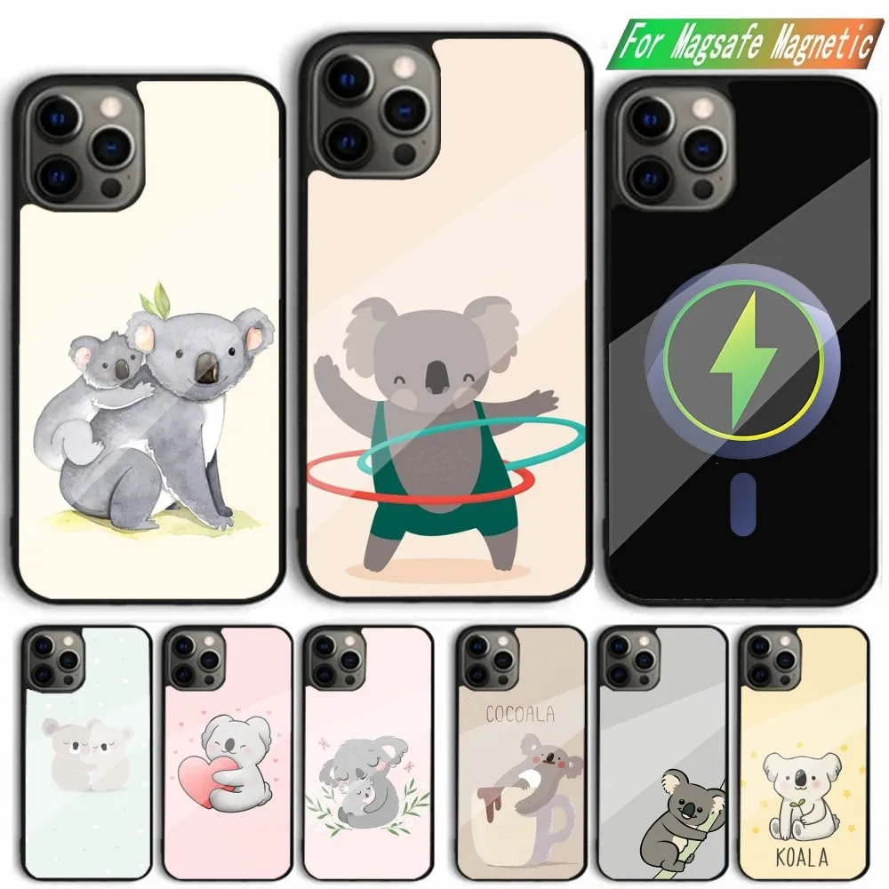 Cartoon Animal Koala Phone Case For iPhone 15,14,13,12,11,Plus,Pro,Max Mini Magsafe Magnetic Wireless Charging