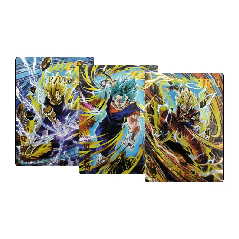 Dragon Ball Zr Series Kakarotto Vegeta Iv Vegetto Anime Character Bronzing Collection Flash Card Cartoon Toys Christmas Gift