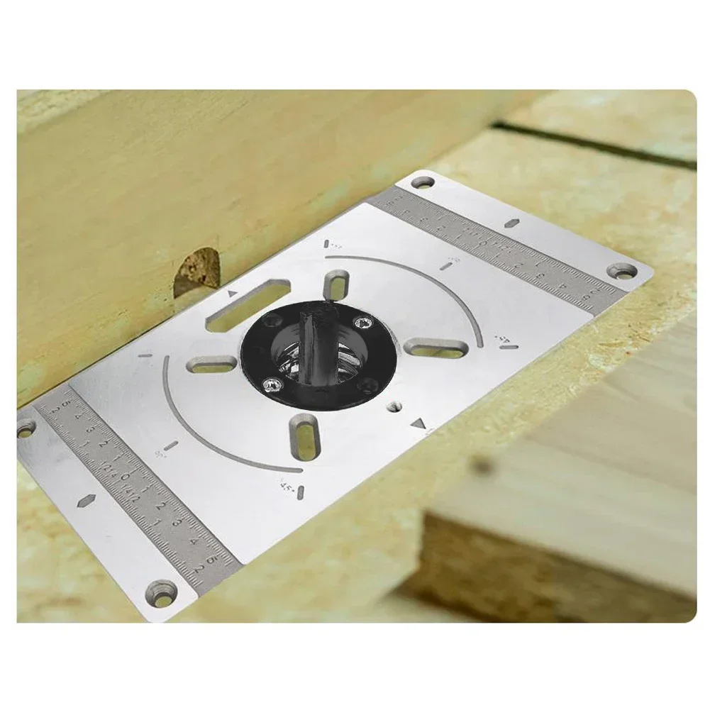 Hot SalesAluminium Router Tafel Inzetplaat Trimmachine Graveren Tool Flip Board Met 4 Ringen Voor Houtbewerking
