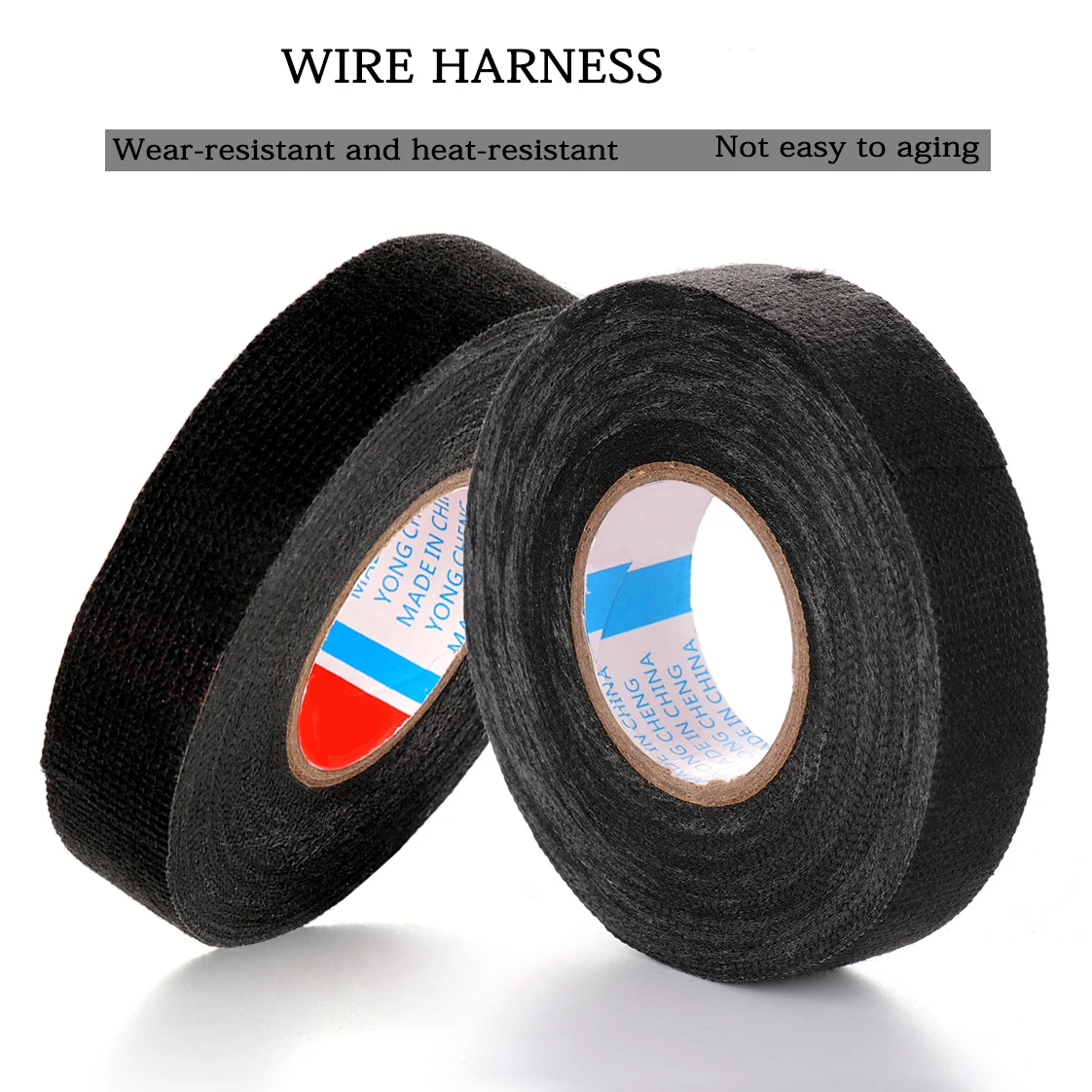 Fita adesiva específica automotiva de tecido não tecido (preta) fita de proteção de tear de fiação de chicote de cabos automotivos 15m * 19mm