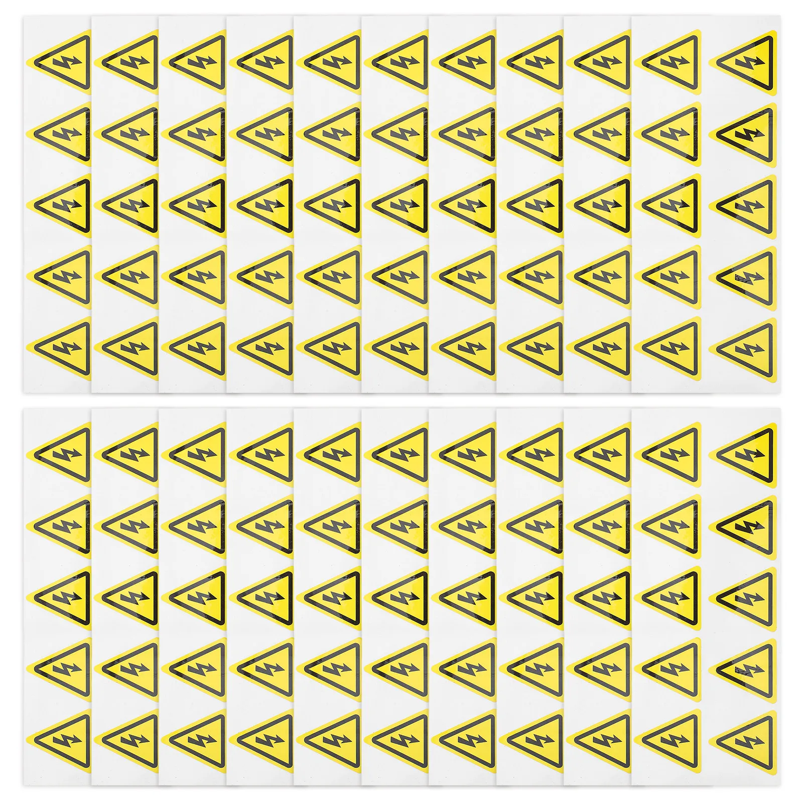 200pcs Electric Shock Prevention Labels Yellow Triangle High Voltage Warning Stickers Waterproof Adhesive For Outdoor Indoor Use