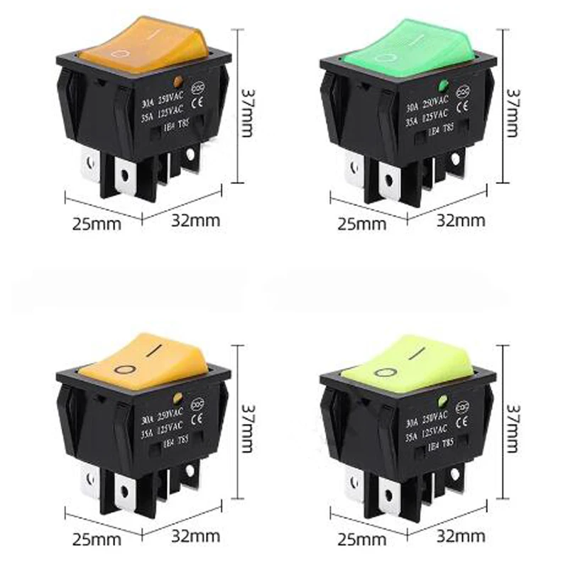 1 Stück, 30/40a 250V Wechselstrom Hochs trom, Ein/Aus, speziell für Eding-Maschine, kcd4, Sterling Silber Punkt, Wipp schalter