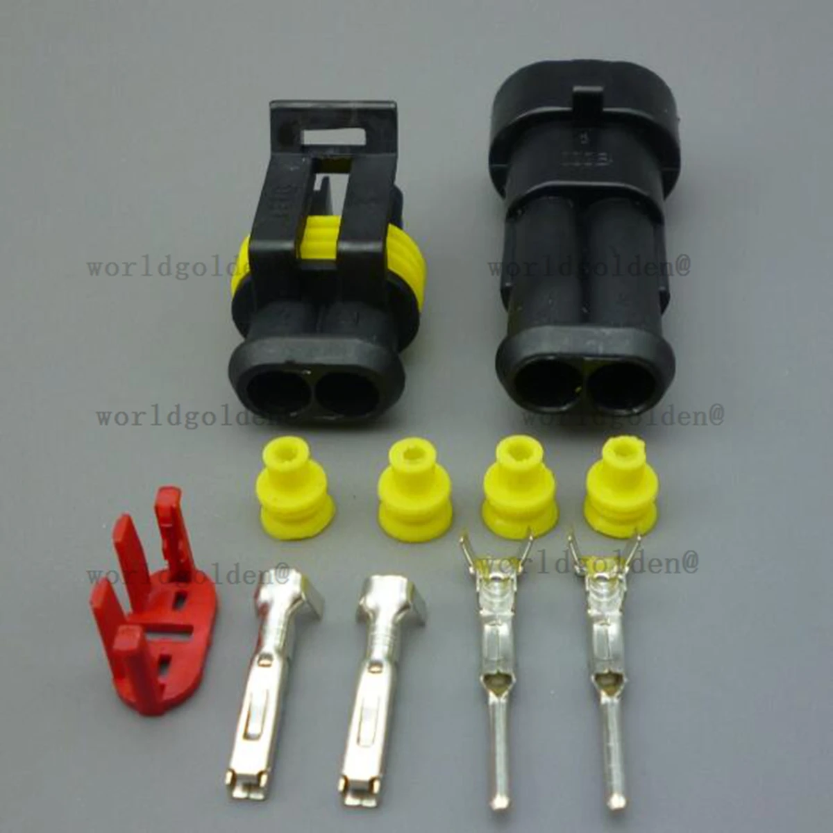 2Pin 282104-1 282080-1 Vehicle Harness Connector with Terminals for Universal Cars, firm locking, easy installation