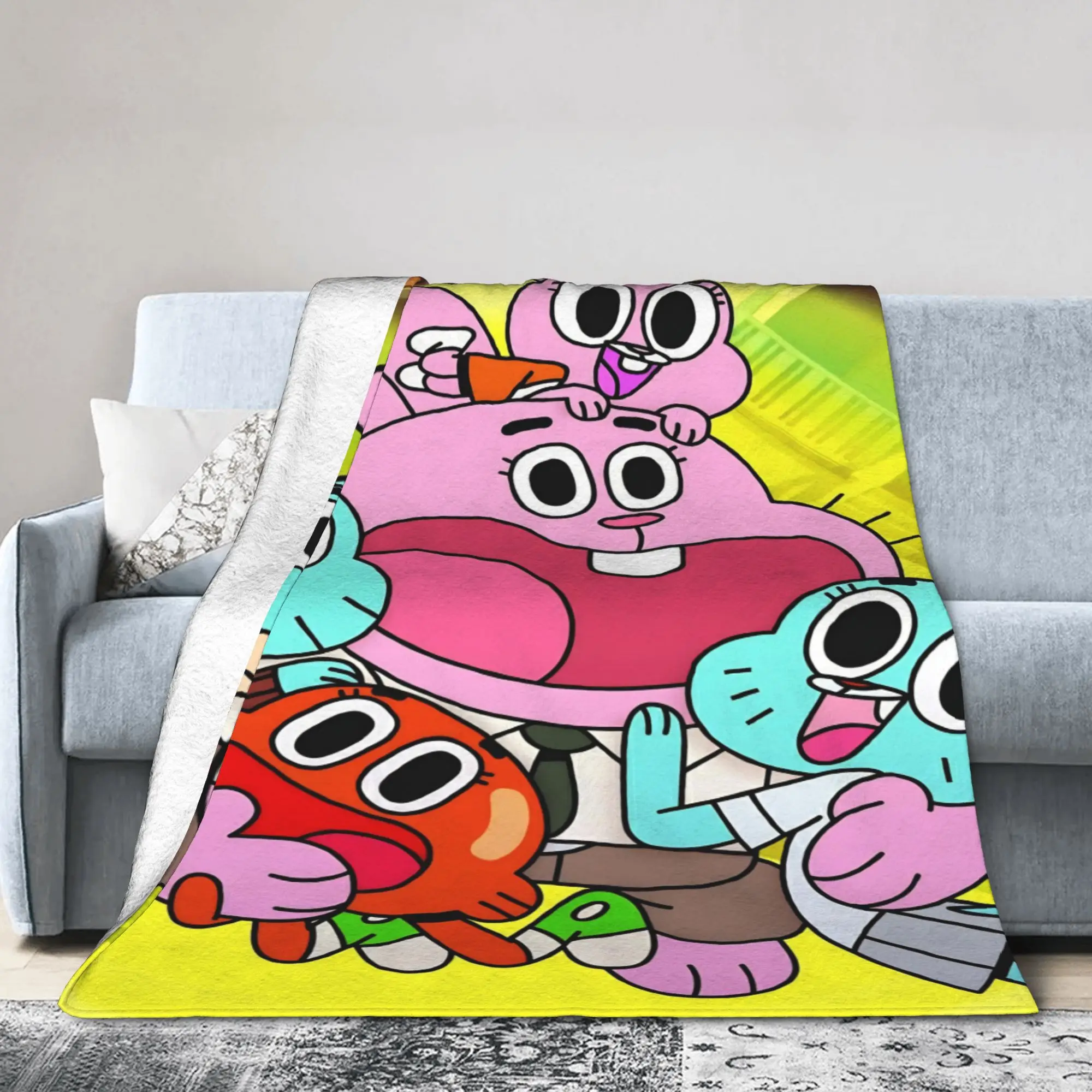 Anaise Gumballs Darwins Flannel Throw Blanket Amazings Gumballs Blanket for Bedding Couch Ultra-Soft Bedding Throws