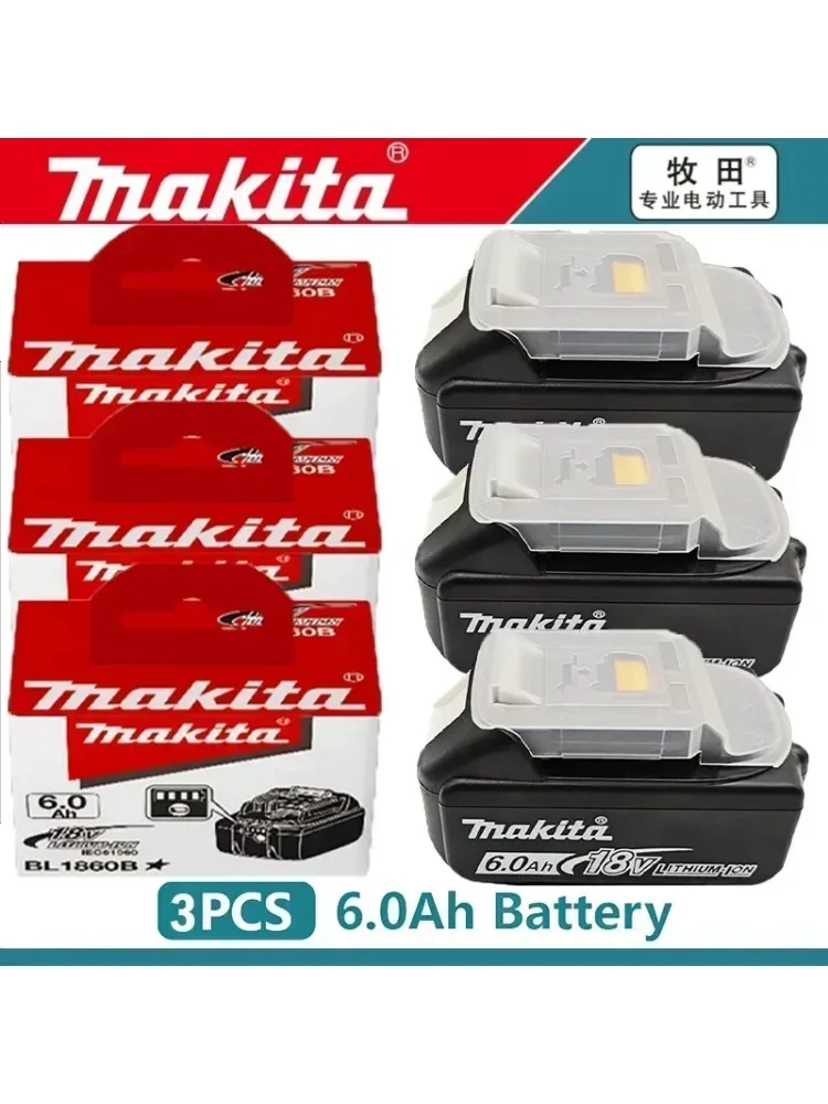 Originele Makita 18V batterij 6ah, met batterij-indicator Oplaadbare Makita-batterij, BL1830 BL1840 BL1850 Power Tool-batterij - afbeelding 2