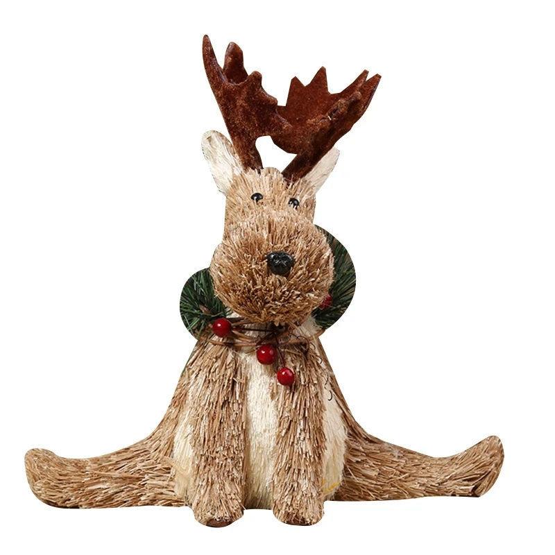 

Christmas Elk Ornament Straw Reindeer Do The Splits Animal for Doll Home Party D Drop shipping