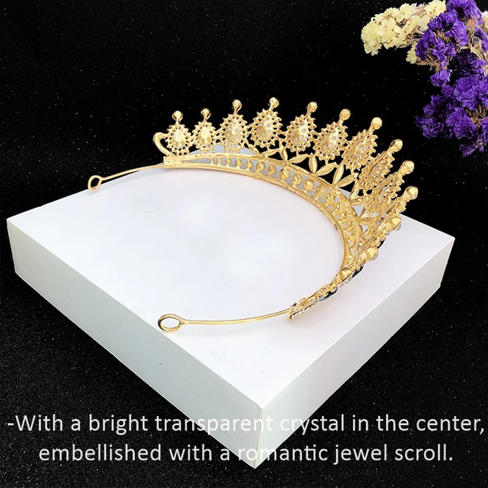 

1pc Rhinestone Crown Bridal Headband For Women Girls Wedding Party Bridal Headband Rhinestone Hair Jewelry Green