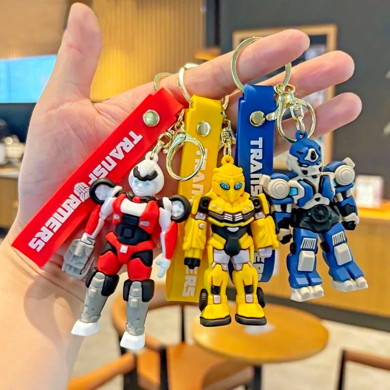 Classic Cool Transformers Model Keychain PVC Optimus Prime Bumblebee Megatron Ultra Magnus Decorations Dolls Gifts