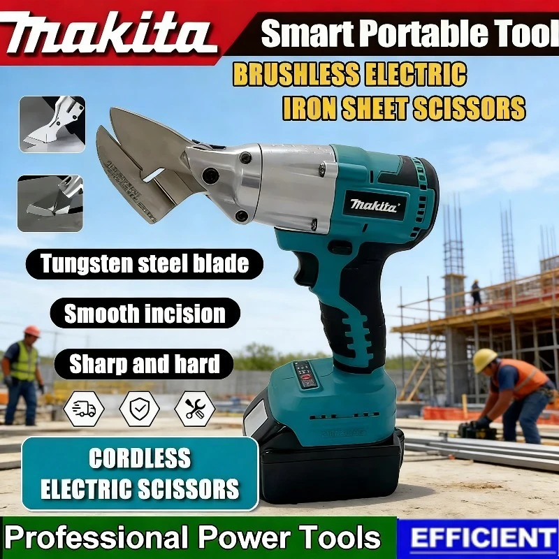 

Makita Rechargeable Sheet Shear Cutter Electric Cordless Iron Scissors Machine Professional Metal Cutting Tools For 18V Battery