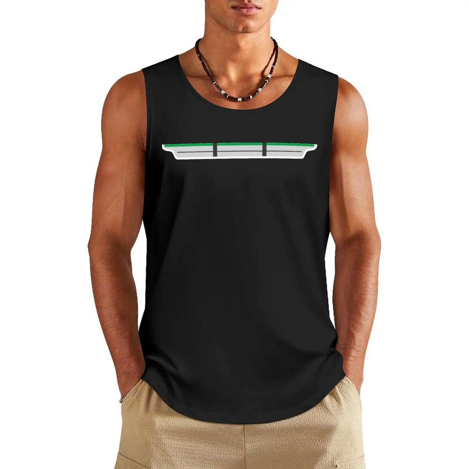 

MONORAIL - GREEN Tank Top tops t shirt Gym t-shirt man