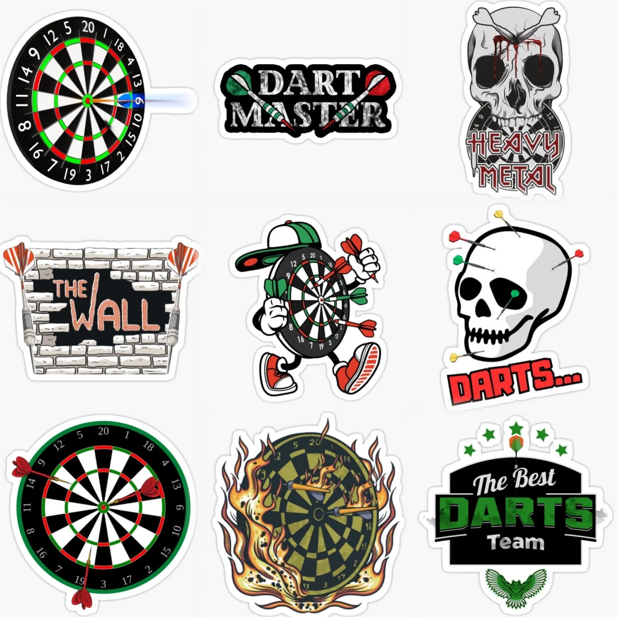 

Darts Playing Creative PVC Waterproof Sticker for Decorate Car Bicycle Helmet Window Fridge Wall Room Decal Accessories