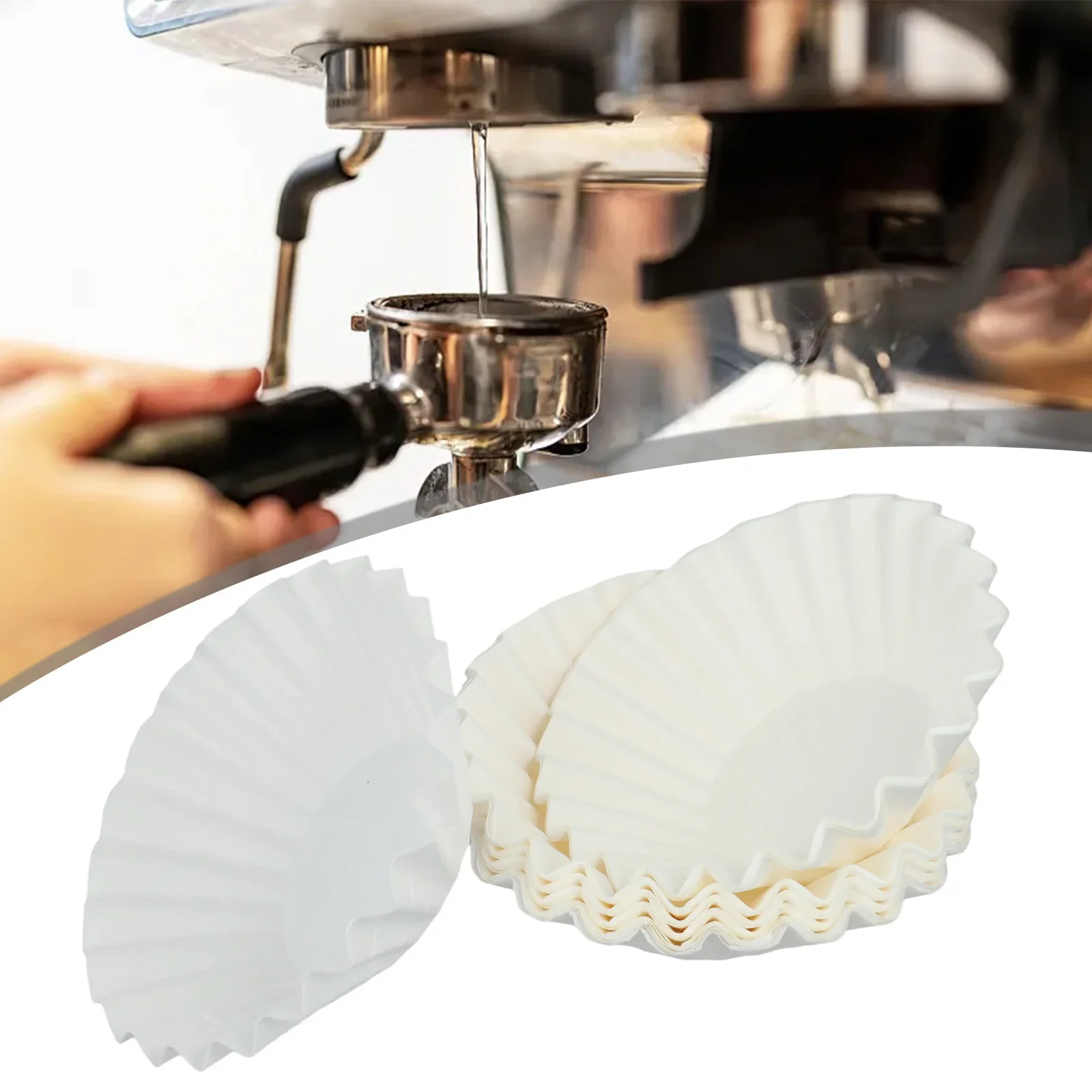 50pcs/Set White Coffee Filters Single Serving Paper For Coffee Machine White Filter Paper Cake Cup Coffee Paper Bowl