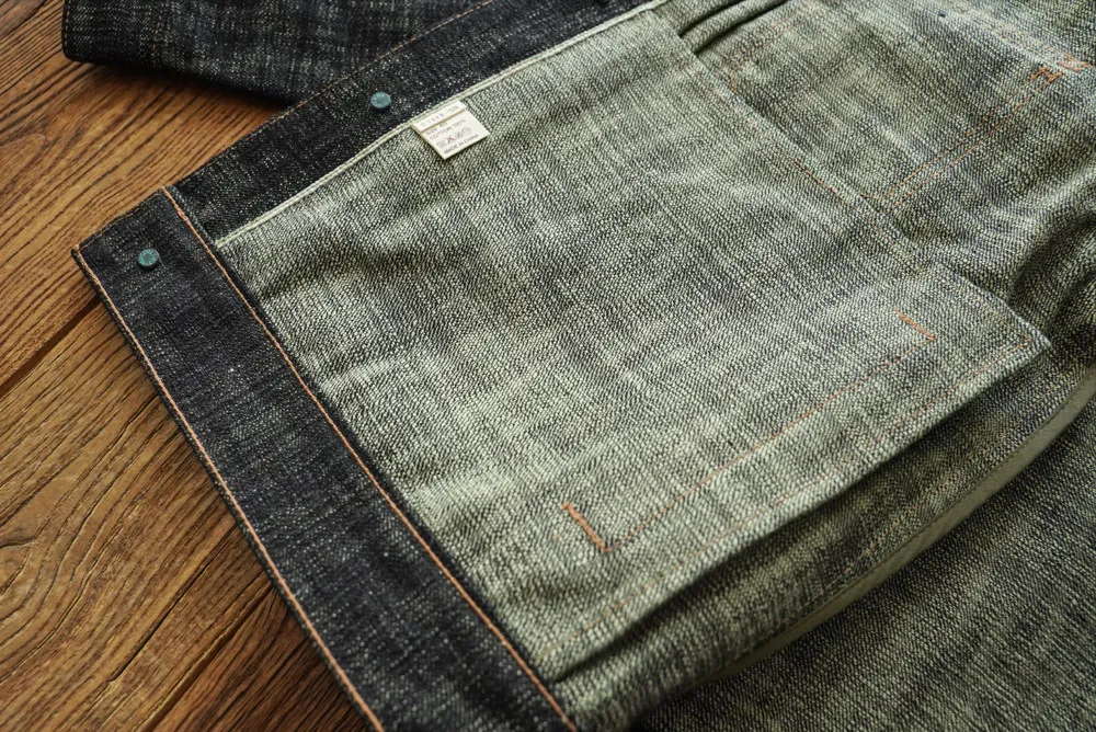Sauce Zhan Men's Denim Jacket 20oz Heavyweight Selvedge Denim Slub Yarn Double-Dyed Year of The Snake Edition Loose Fit