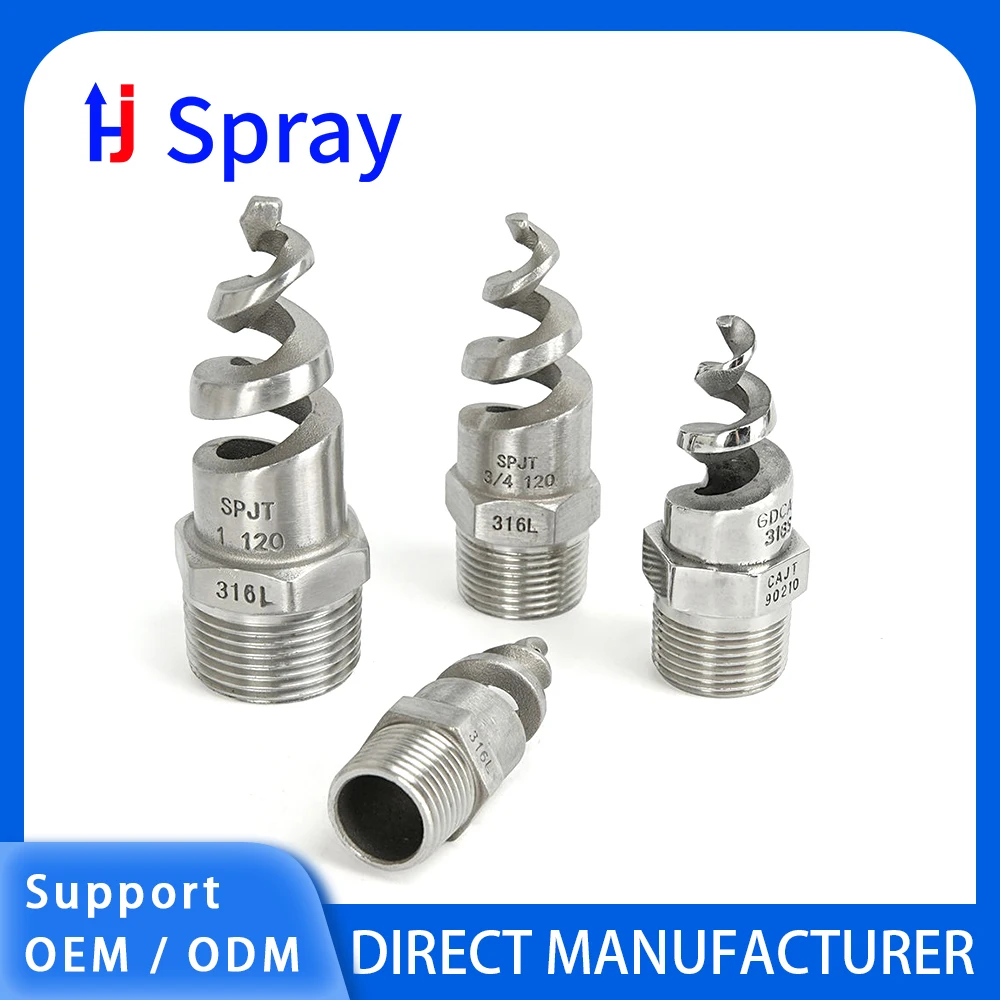 Huajue High-Power Jet Pool Blower Radiator High Flow Angle 1/4 Inch 90° BSPT External Thread Stainless Steel Spiral Nozzle