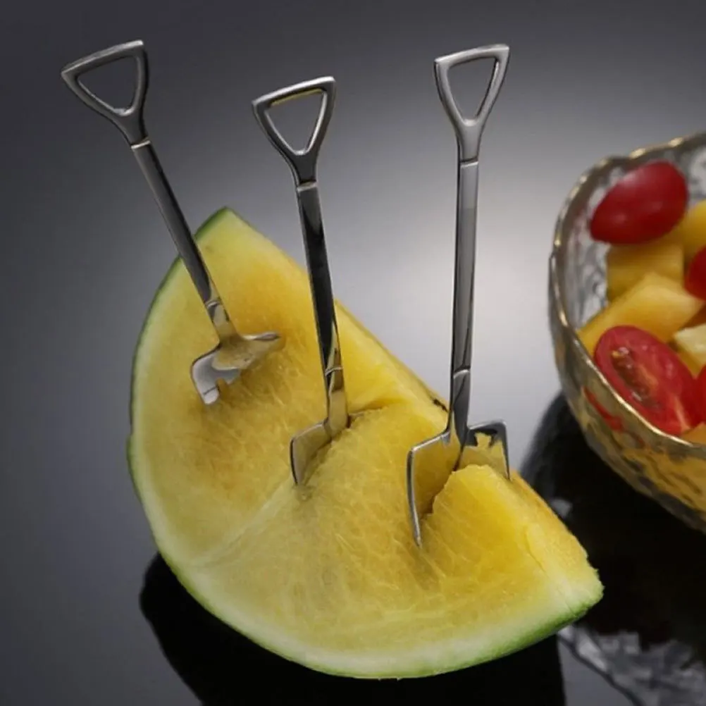 

1 Set Stainless Steel Dessert Spoon Fork Utensils Ice Cream Watermelon Scoops For Home Bakery Restaurant Feeding