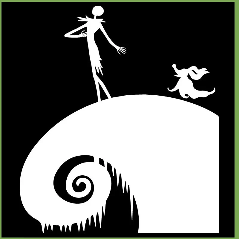 

16cm*14cm Car Sticker Nightmare Before Christmas Jack Motorcycle Sticker Decal Creative Waterproof Sunscreen Black/White PVC KK