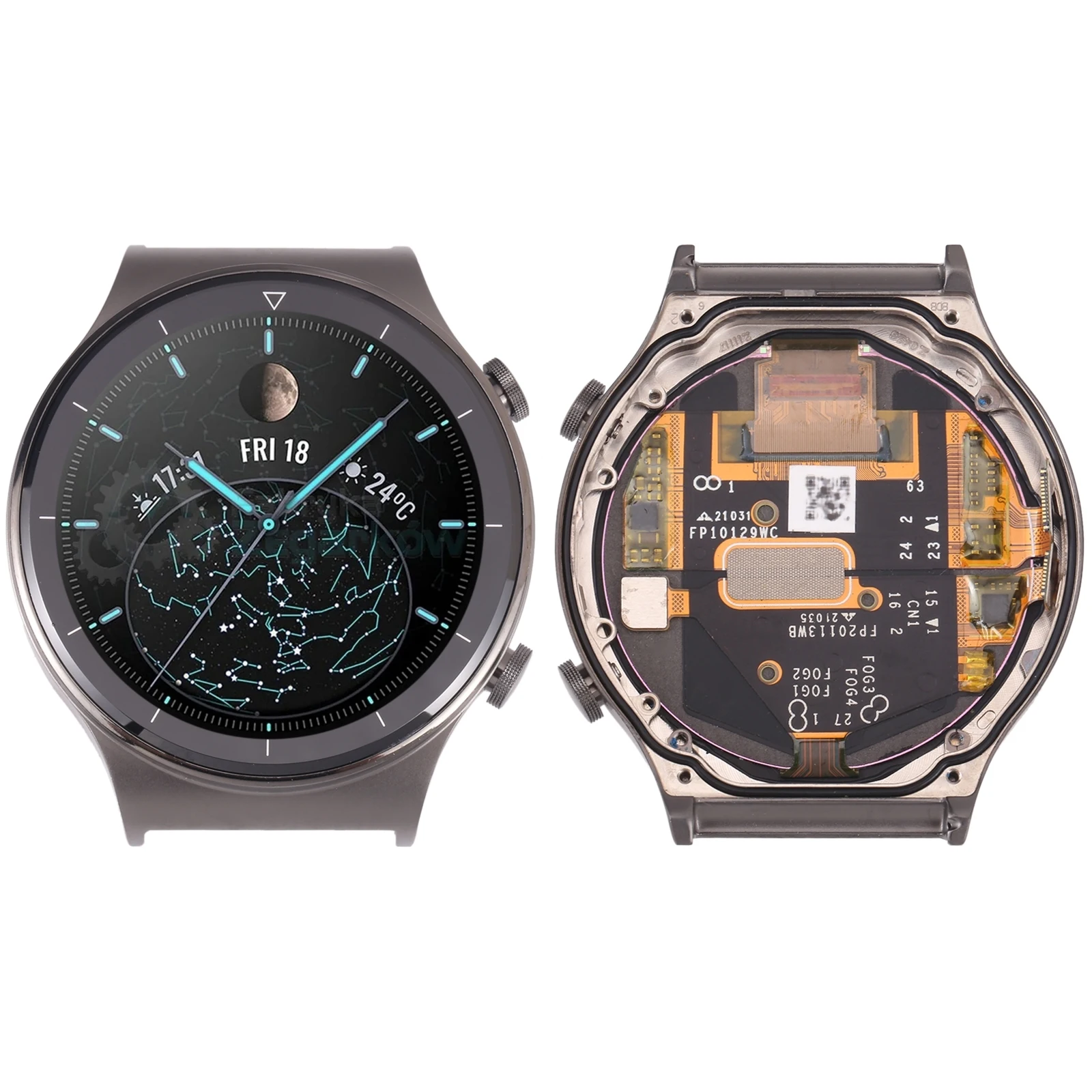 LCD Screen and Digitizer Full Assembly With Frame for Huawei Watch GT 2 Pro VID-B19