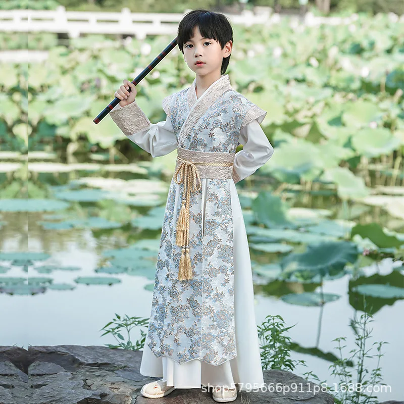 

Boys' Hanfu 2024 Autumn New Style Chinese Style High end Children's Handsome Ancient Costume Gentleman Performance Hero Dress