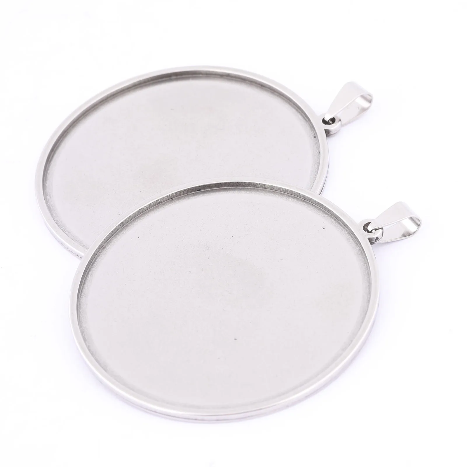 5 sztuk ze stali nierdzewnej Fit 50mm okrągły duży Cabochon ustawienia podstawy tace Diy Bezel wisiorek naszyjnik wykroje do tworzenia biżuterii