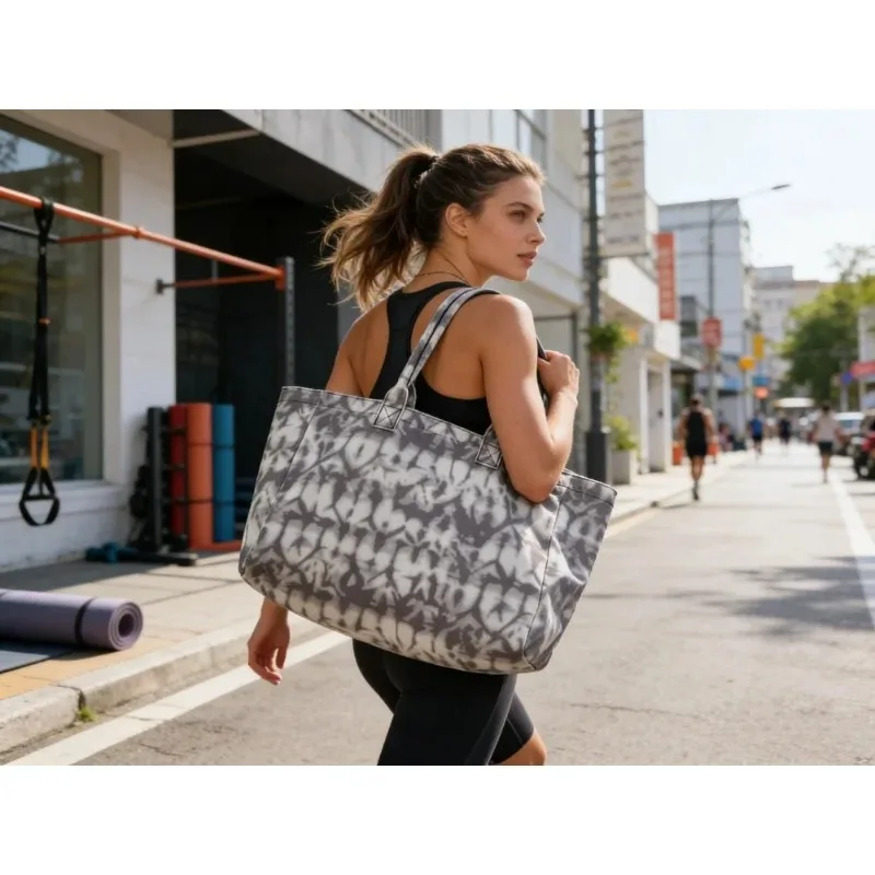 

Trend Fitness Bag Shoulder Bag Fashion Yoga Shoulder Canvas Bag Women's Large Capacity Tote Bag Shopping Bag Sports and Leisure