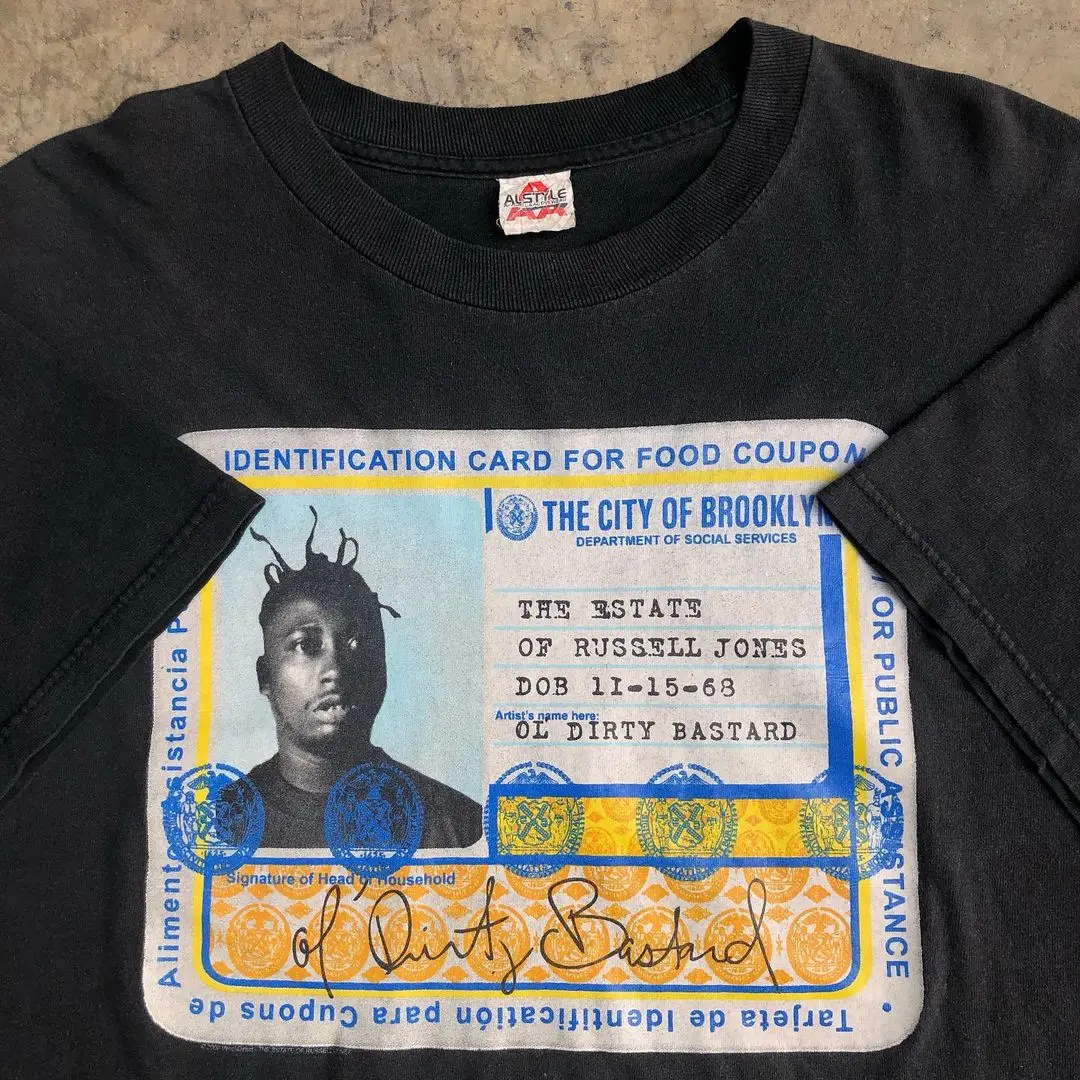 Ol Dirty Bastard Rapper Wear Heavy Hip Hop Street Vintage Short Sleeve T-Shirt Trendy Vintage Trendy Cool Sense Cultural Symbol