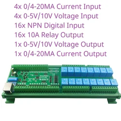 16CH NPN DI Network Ethernet Modbus RTU TCP Multifunction Remote I/O NPN DI Dry Contact Relay DO 4-20MA 0-10V Current Voltage