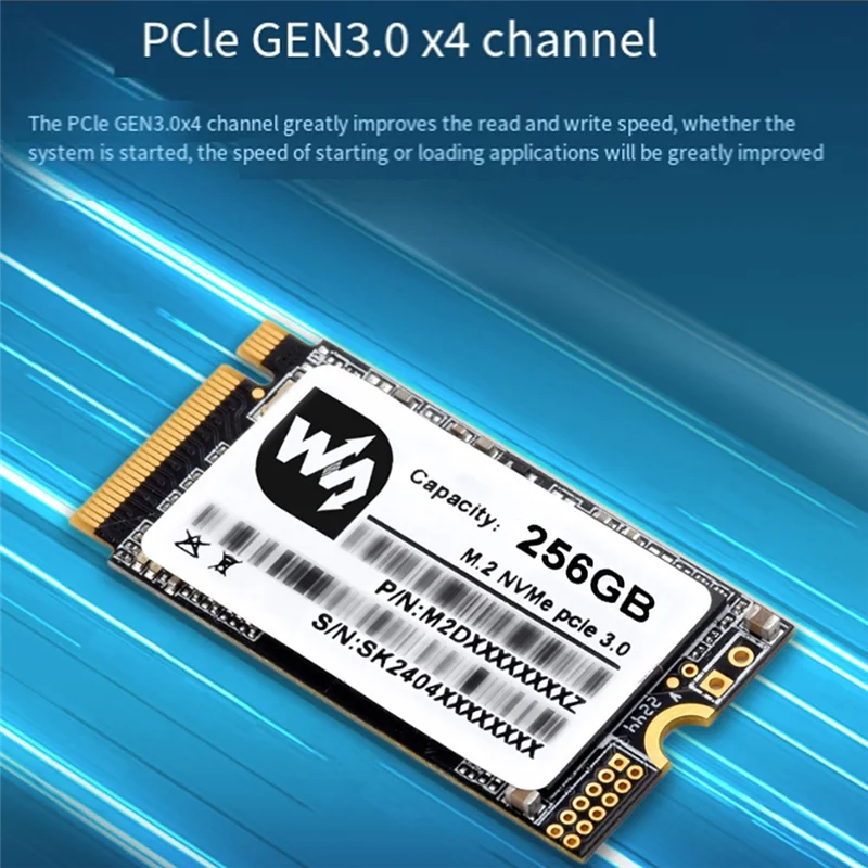 

Твердый жесткий диск Waveshare SK M2 NVME, протокол, высокоскоростной SSD, высококачественные 3D TLC флэш-памяти, высокоскоростное чтение/запись