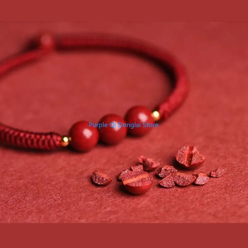 L21E Red Rope Couple Bangle High Content Cinnabars Women Beaded Bracelet Wrist Chain