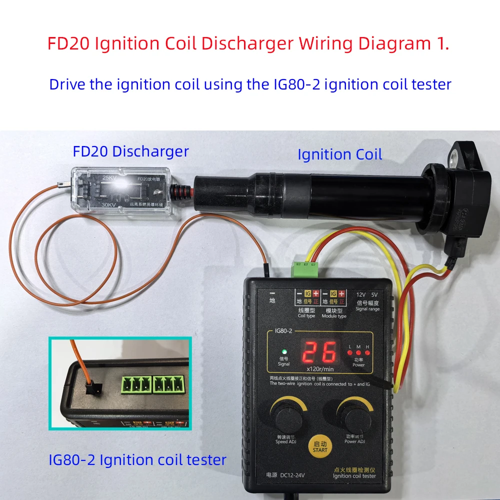 FD20 Automobile Ignition Coil Flashover Performance Detector Discharger Leakage Detection Flashover High Voltage Tester