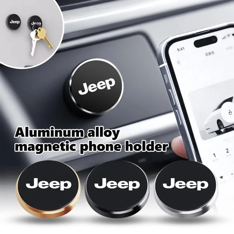 

Strong Magnetic Car Phone Holder for Jeep, Alloy Metal Quick Install Universal Mount for Renegade Wrangler Grand Cherokee