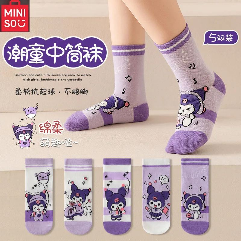 

5 пар детских носков Sanrio Kouromi Kawaii, новые весенние детские короткие хлопковые носки с героями мультфильмов для девочек и мальчиков, подарки