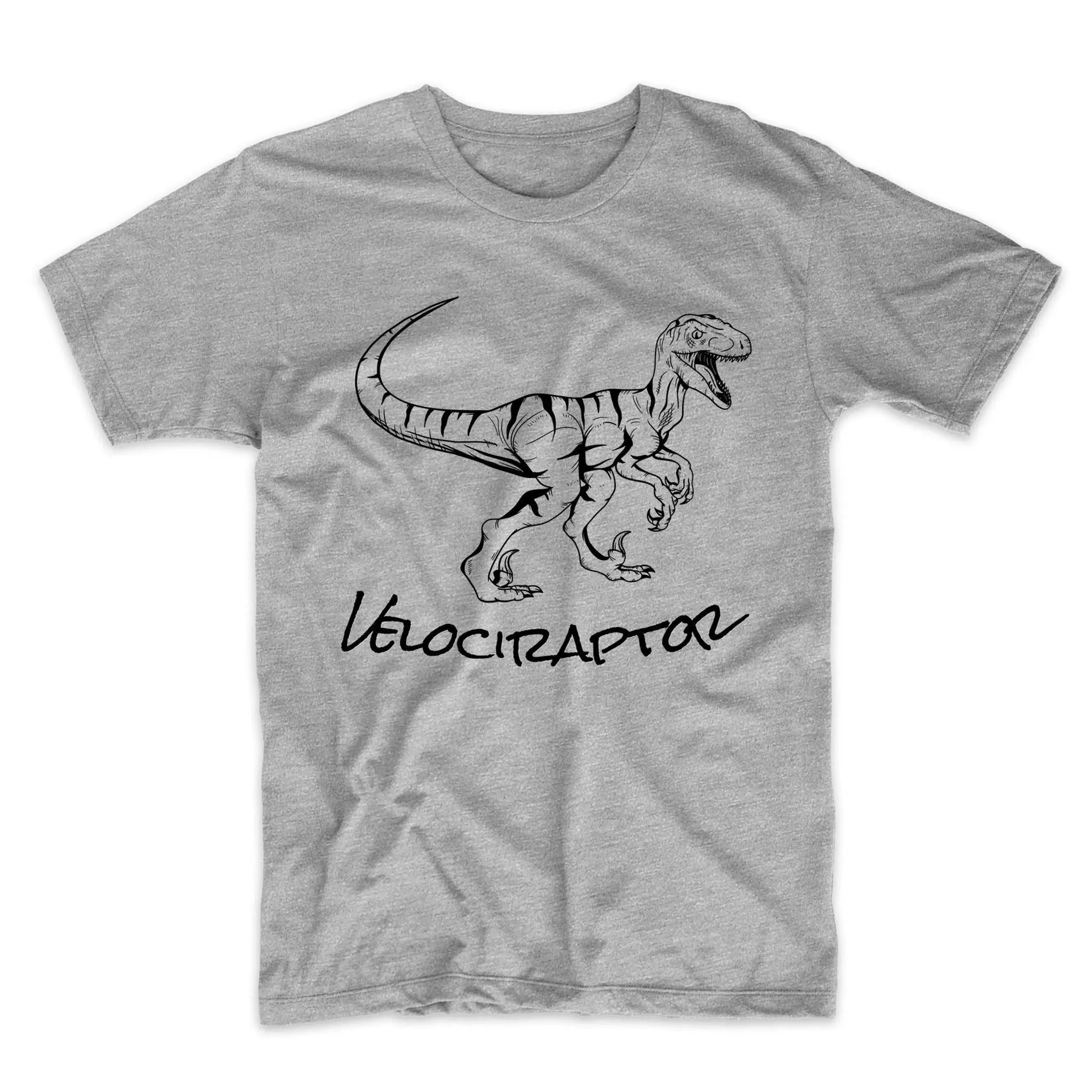 Men's Dinosaur T Shirt Velociraptor Sketch Cool Prehistoric Animal Raptor