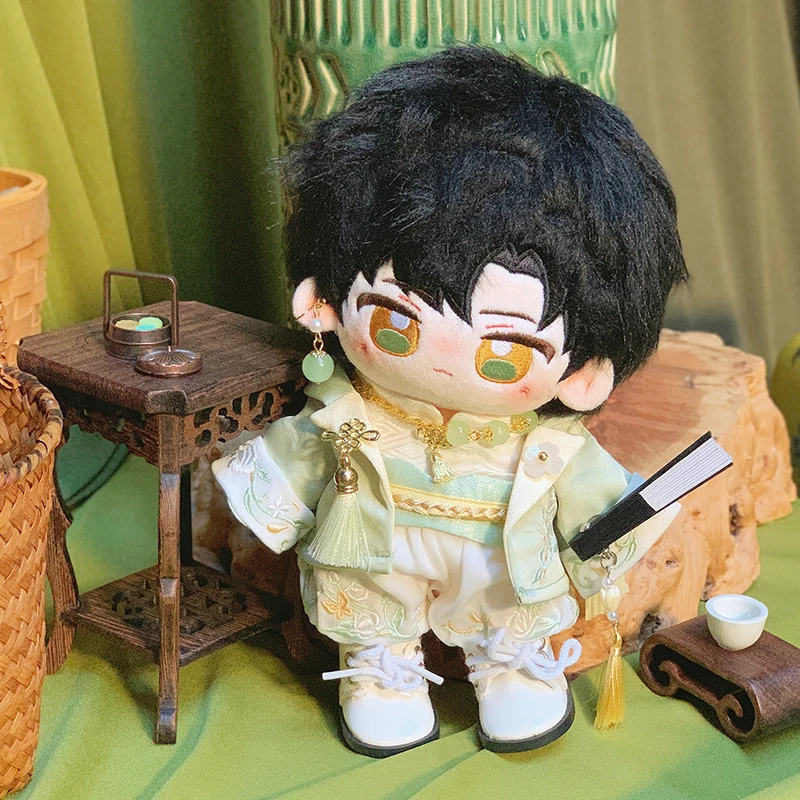 Vestiti per bambole da 20 cm Cappotto verde Pantaloni Collana Earclip Cappello Costume Abbigliamento Completo Peluche ripiene Accessori per bambole Anime Toy Kids