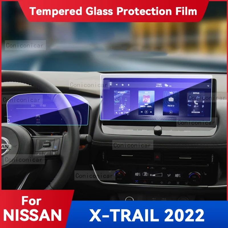 

For NISSAN X-TRAIL 2022 GPS Navigation Screen Tempered Glass Protection Film Auto Interior Sticker Accessories Prevent Scratches