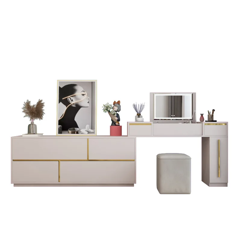 

Light luxury storage cabinet, dressing table, bedroom modern and simple, flip dresser