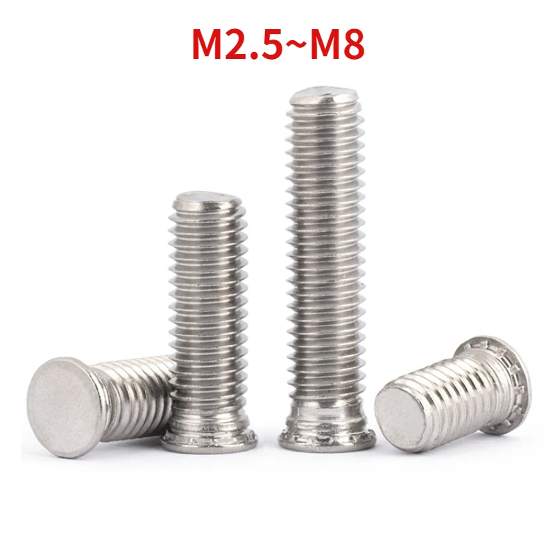 Self Clinching Screw Studs Pressure Rivet Screw 304 Stainless Steel M2.5 M3 M4 M5 M6 M8 FH/FHS Flush Head Studs